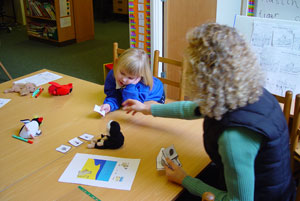 playing with flashcards