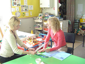 Sip staff visiting a school
